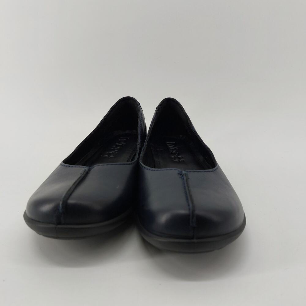 Hotter Womens Size 8 Robyn Leather Navy Blue Womens Slip On Loafers